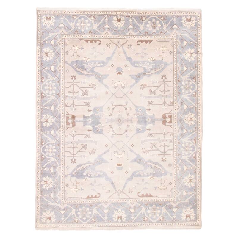 ECARPETGALLERY Hand-knotted Royal Oushak Light Khaki Wool Rug - 8'11 x 11'9