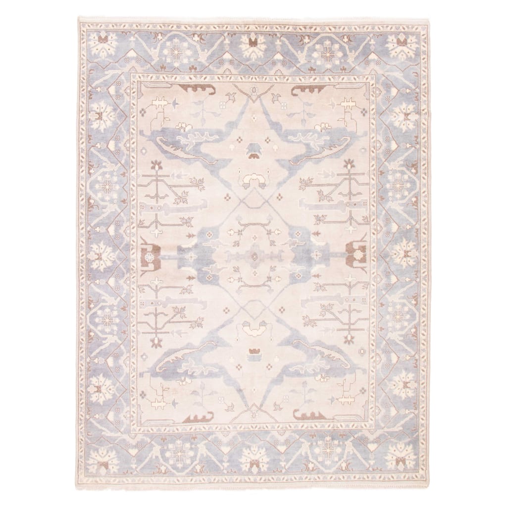 ECARPETGALLERY Hand-knotted Royal Oushak Light Khaki Wool Rug - 8'11 x 11'9