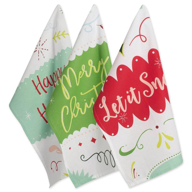 DII Assorted Christmas Printed Dishtowel