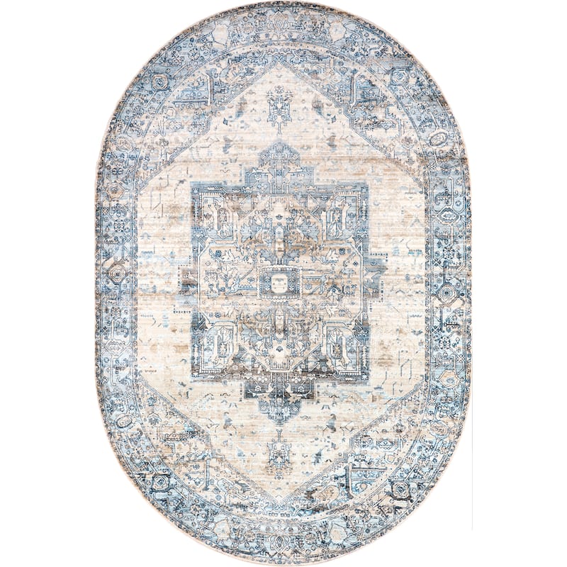 Nuloom Camila Faded Medallion Fringe Area Rug