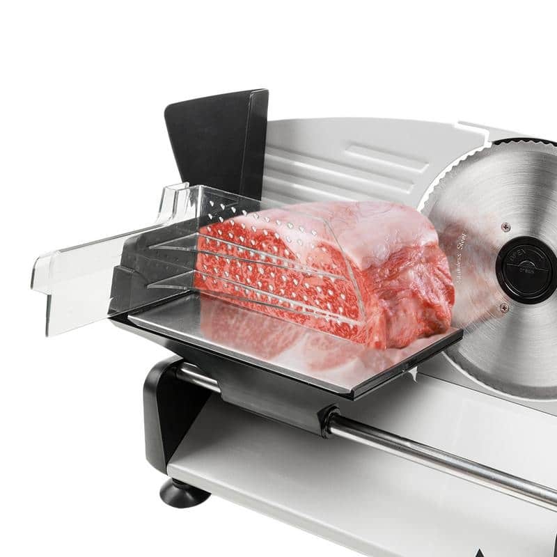 ZOKOP 110V/150W 7.5"Home Semi-automatic Stainless Steel Deli Food Slicer Belt/ Gear Cutter