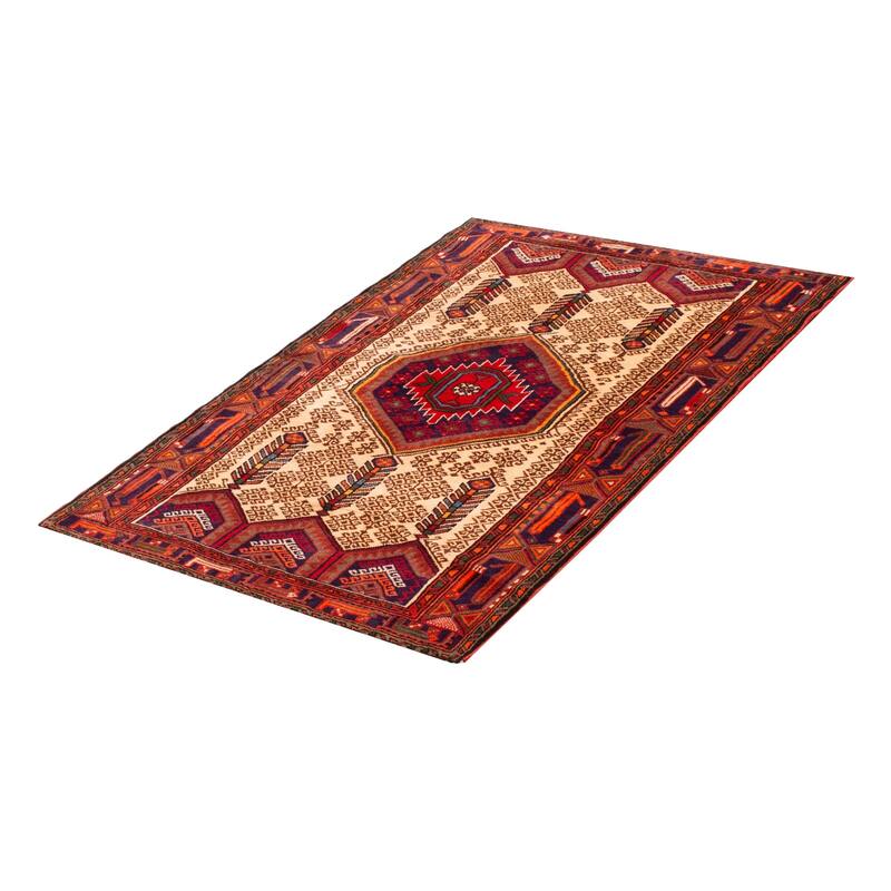 ECARPETGALLERY Hand-knotted Andelz Cream Wool Rug - 4'4 x 6'4