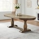 preview thumbnail 1 of 26, Extendable Wooden Dining Table Set with 6 Pieces of Chair Solid Wood Curved Oval for 4-6 People
