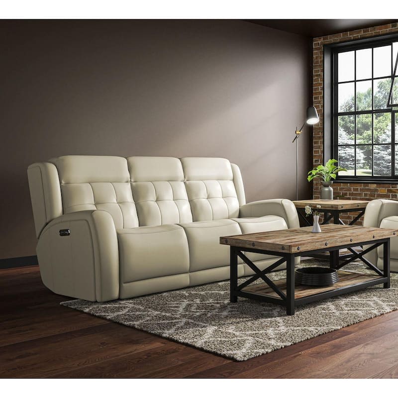 Grant 87" Leather Power Reclining Sofa with Power Headrests by Flexsteel