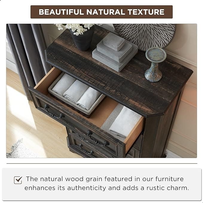 Farmhouse 5 Drawers Dresser, Wood Chest of Drawers, Dressers Organizer