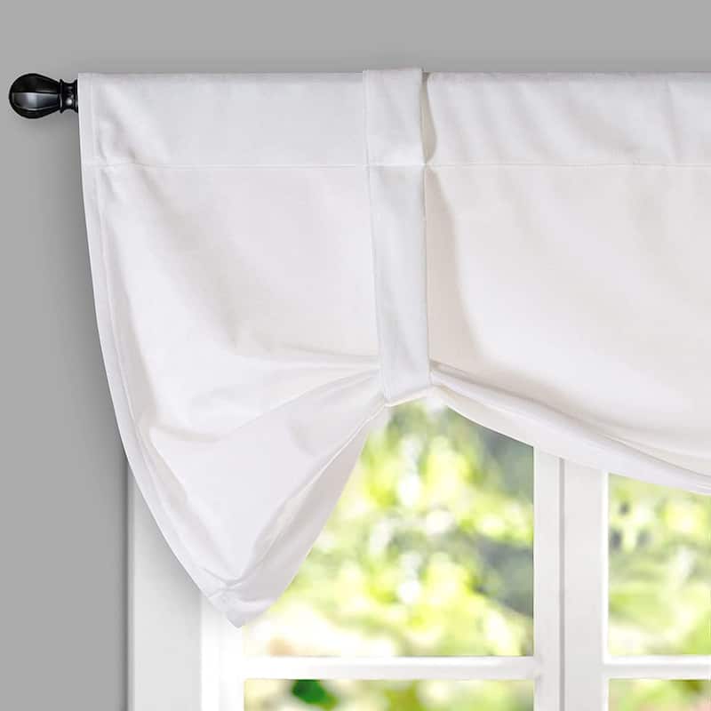 DriftAway Velvet Room Darkening Rod Pocket Tie Up Valance