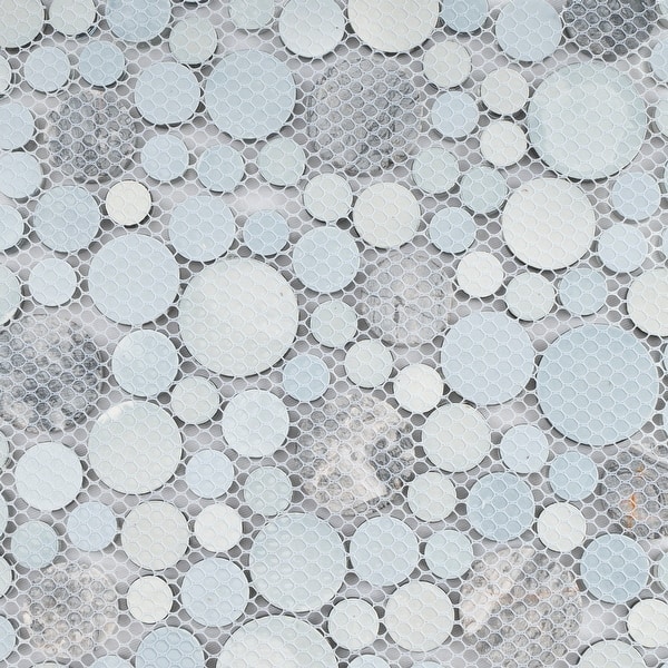 Shop Black Friday Deals On Tilegen Fusion Bubble Random Sized Mixed Material Tile In Gray Wall Tile 10 Sheets 7 7sqft Overstock 27973194