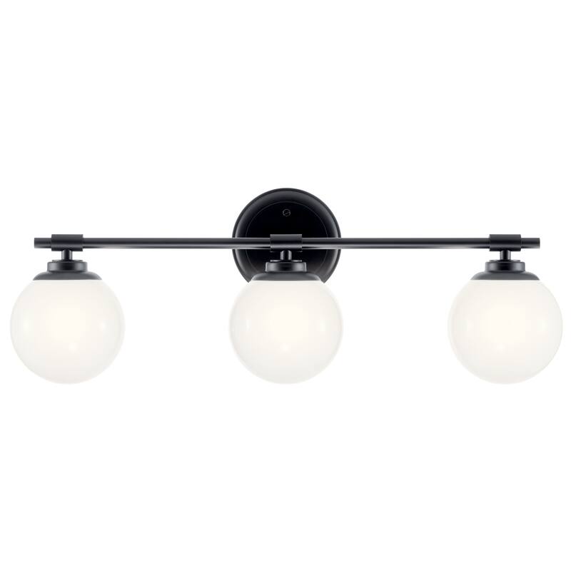 Benno 24.5 in. 3-Light Bathroom Vanity Light with Opal Glass