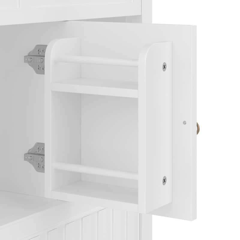 Roomfitters 36 Inch Bathroom Vanity with Sink, Solid Wood Cabinet with Side Shelves and Drawer