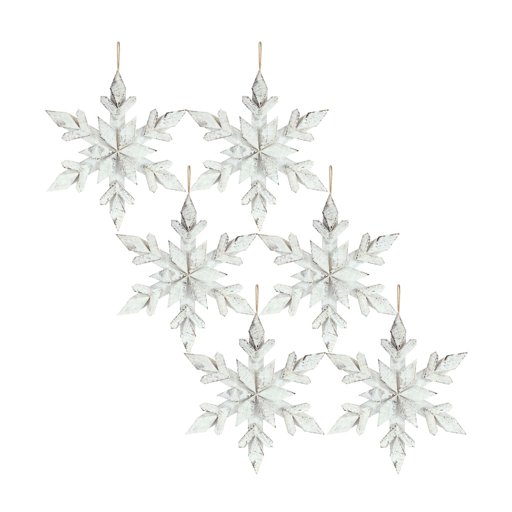 Wood Snowflake Ornament (Set of 6)
