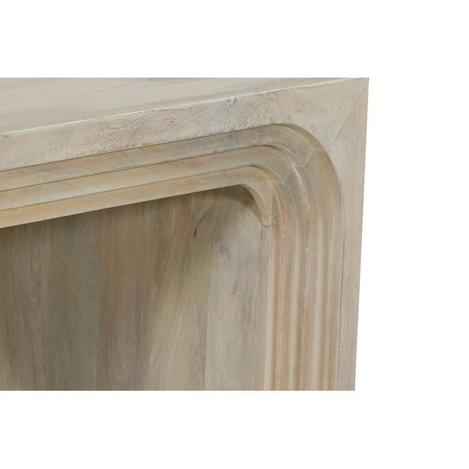 HomeRoots 24" White Solid Wood Square Sled End Table - 24.00 in. x 24.00 in. x 24.00 in.