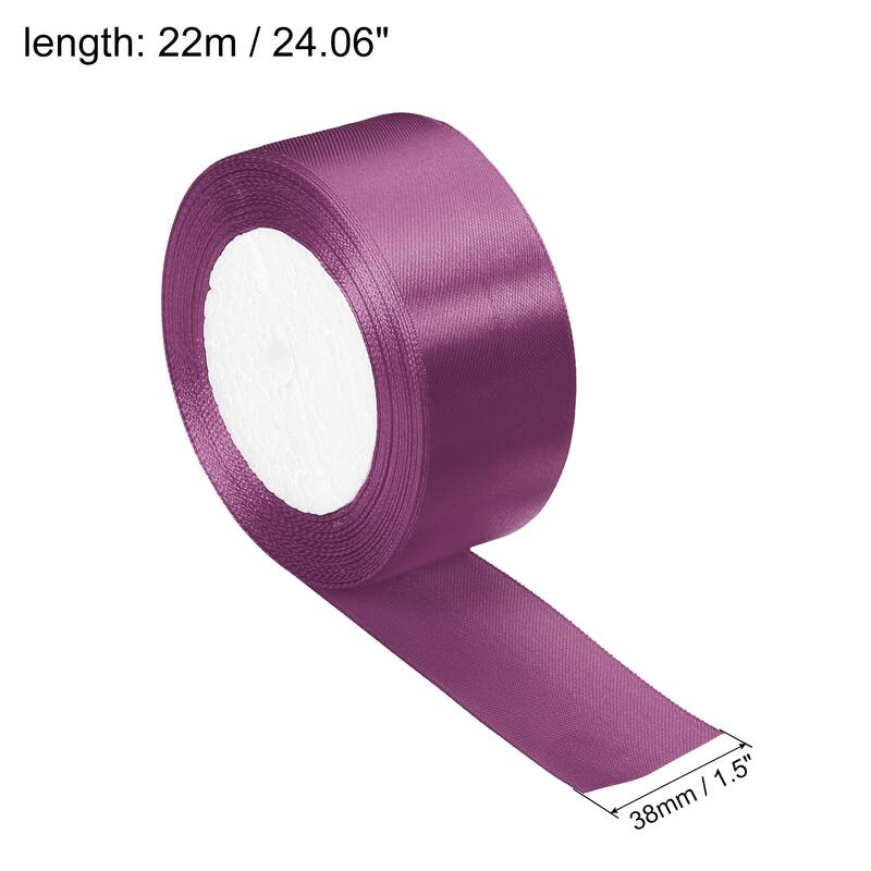 Satin Ribbon Double Face Crafts Roll for Party DIY Wrapping Decoration - Lilac Purple