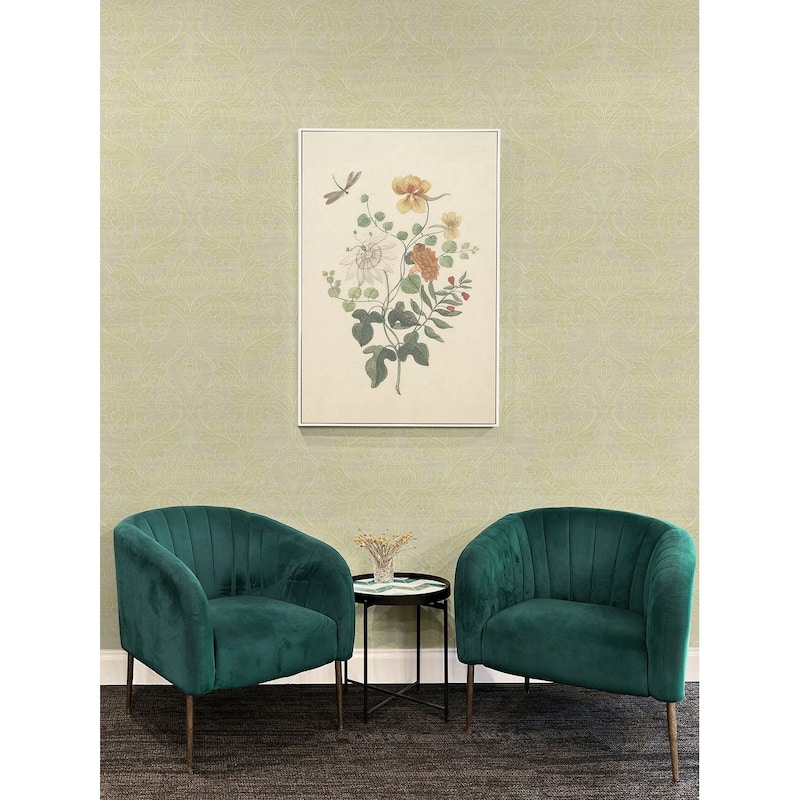 Seabrook Designs Tivoli Leaf Damask Unpasted Wallpaper