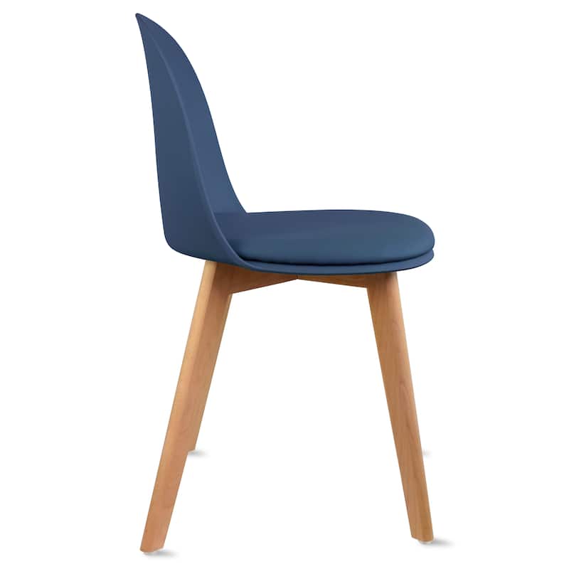 Set of 2 Modern Plastic Side Chairs with Wire Chrome Legs Ergonomic Dining Chairs for Kitchen, Dining Room, Office & Living Room