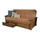 preview thumbnail 3 of 10, Copper Grove Kostandovo Storage Futon Set in Rustic Walnut Finish with Mattress