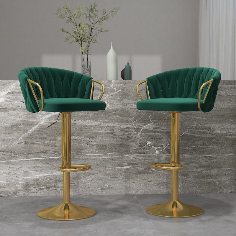 Modern Adjustable Bar Stools (Set of 2)