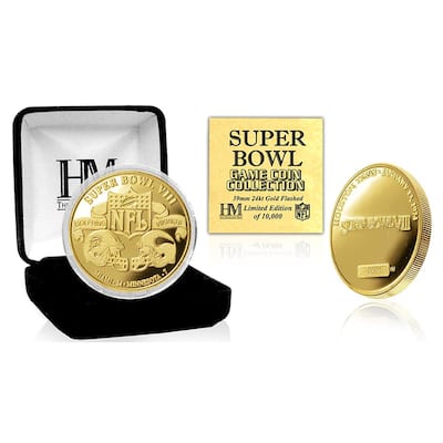 Dolphins vs Vikings Super Bowl VIII Commemorative Gold Flip Coin