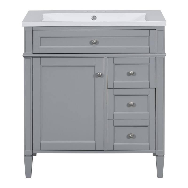 30'' Bathroom Vanity with Top Sink Set, Sink Bathroom Vanity