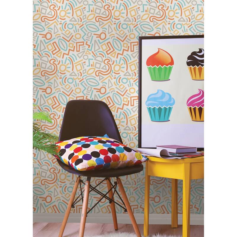 Aelfie Multi Doodle Abstract Peel & Stick Wallpaper