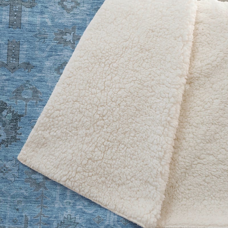 Premium Machine Washable Boho Global Sherpa Throw Blanket