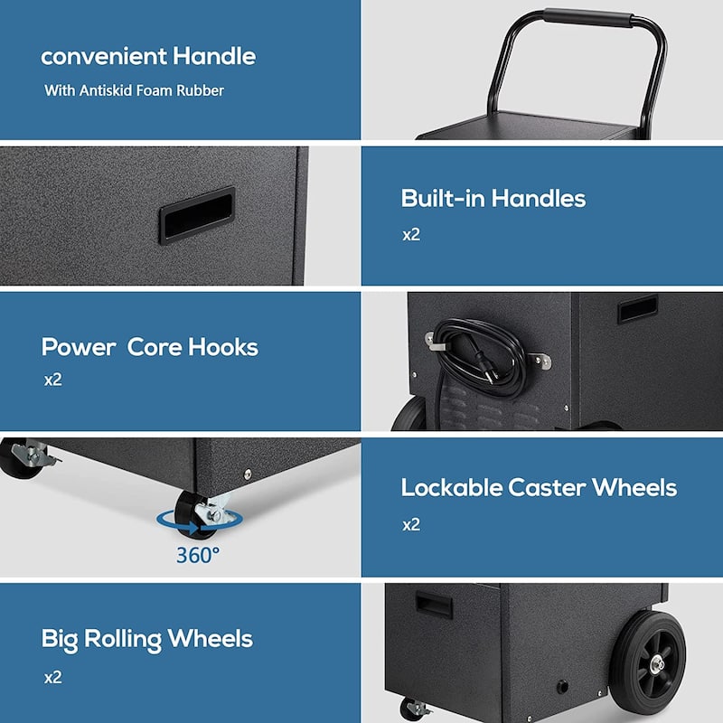 Commercial Dehumidifier for Basement with Drain Hose and Pump - 110 pints