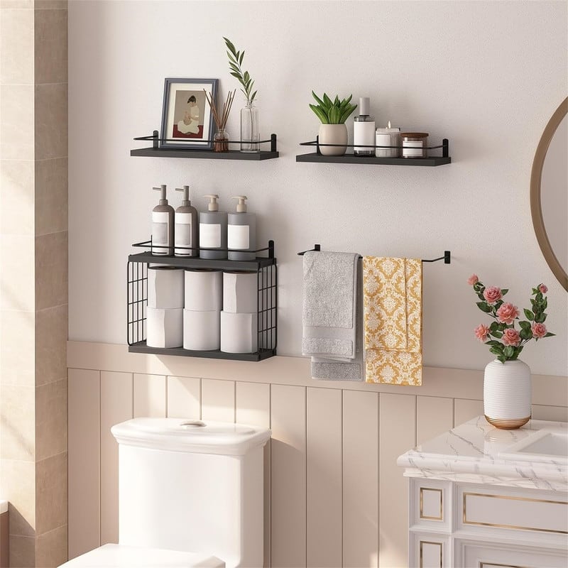 4+1 Tier Floating Shelves - 14.7"L x 5.8"W x 11.6"H