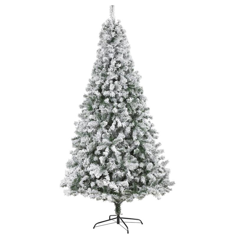 8' Full Flocked Rock Springs Spruce Artificial Christmas Tree, Unlit - 8 Foot