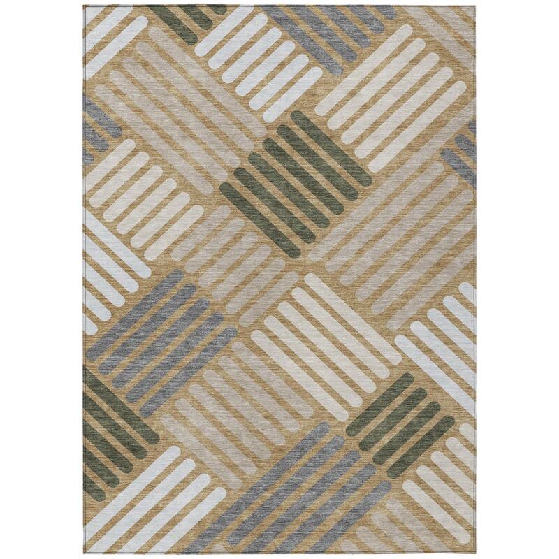 Machine Washable Indoor/ Outdoor Modern Weave Chantille Rug