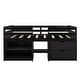 preview thumbnail 22 of 46, Wood Twin Loft Bed with 2 Shelves & 2 drawers for Bedroom(Antique Gray)
