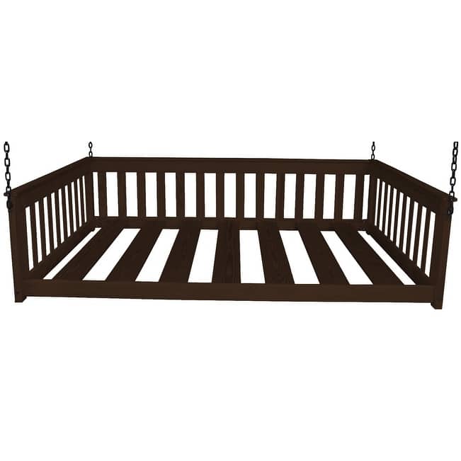 Pine Twin Mission Hanging Daybed with Chain - Rich Tobacco Stain