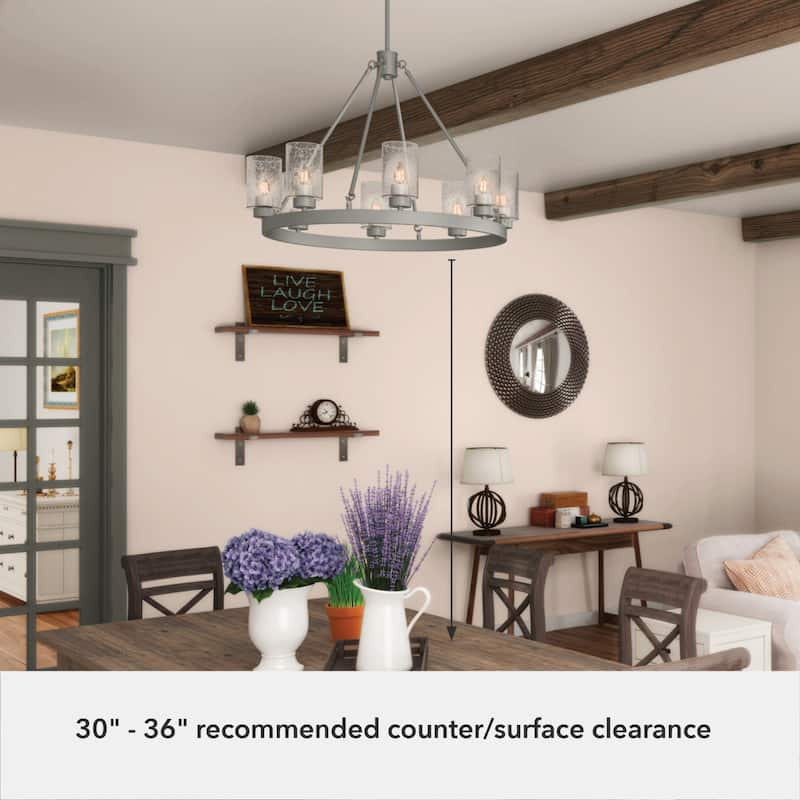 Hunter Hartland Wagon Wheel Chandelier - Dining Room, Kitchen, Entry - Modern Farmhouse, Industrial