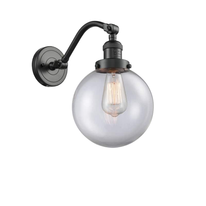 Innovations Lighting Beacon Single Light 8" Wide Wall Sconce - Oil Rubbed Bronze / Clear