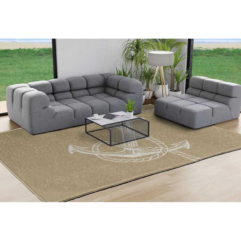 Anchored Nautical Chenille Rug