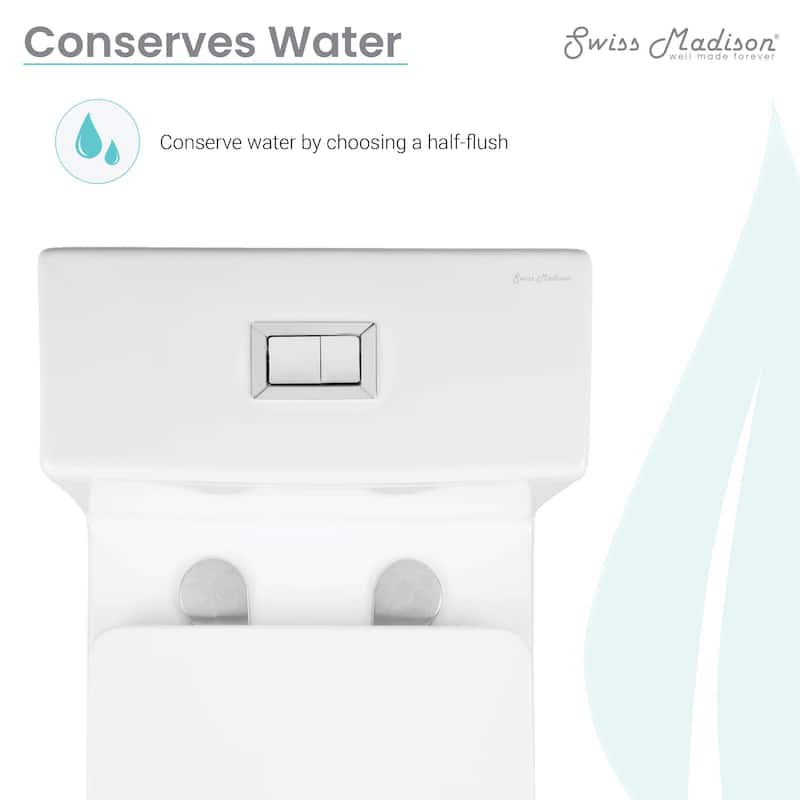 Eclair One-Piece Square Toilet Dual-Flush 0.8/1.28 gpf
