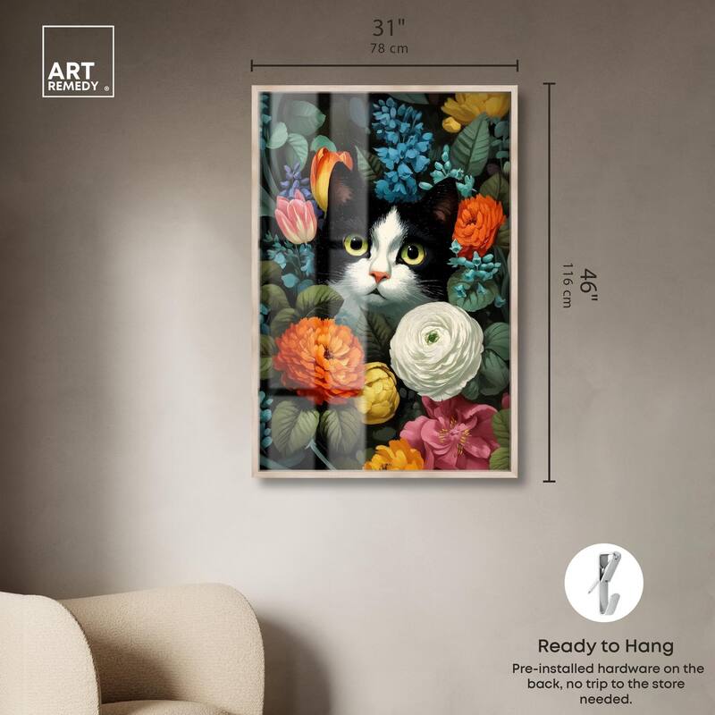 Secret Garden Cat Shadowbox by Art Remedy