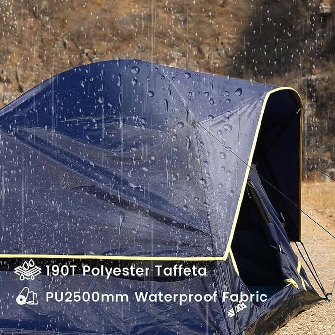 Camping Tent 2/3/4 Person, Waterproof Windproof Double Layer with Rainfly