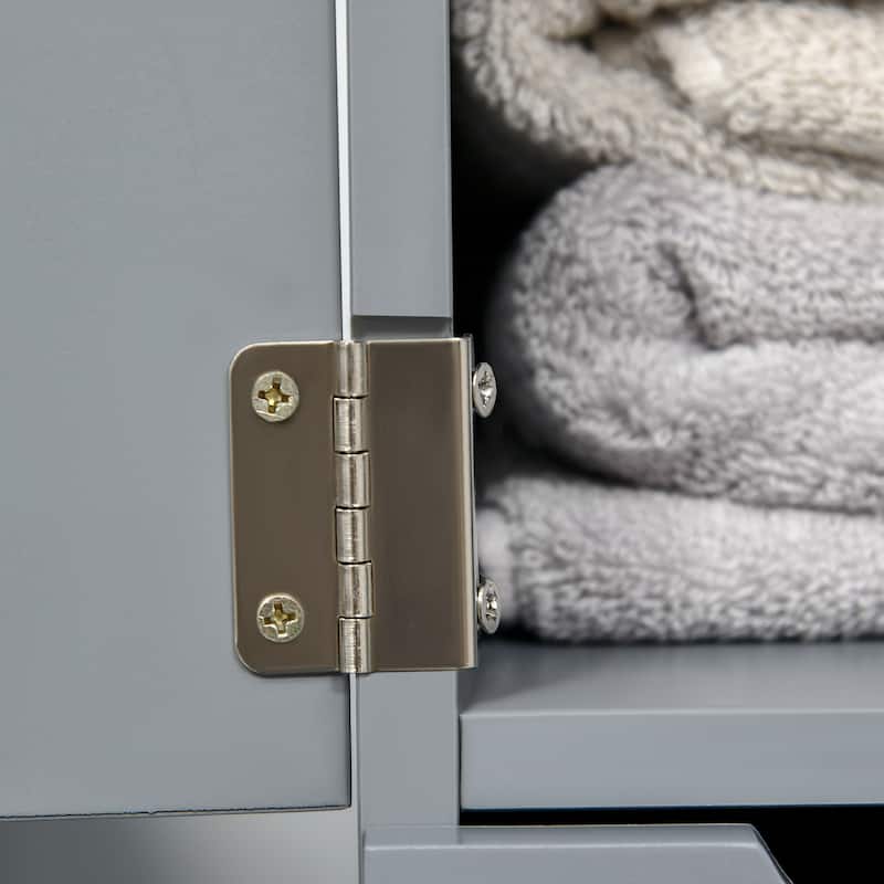 Bathroom Display Cabinet Corner Cabinet with Open Shelves, Side Floor Storage Organizer with Drawers