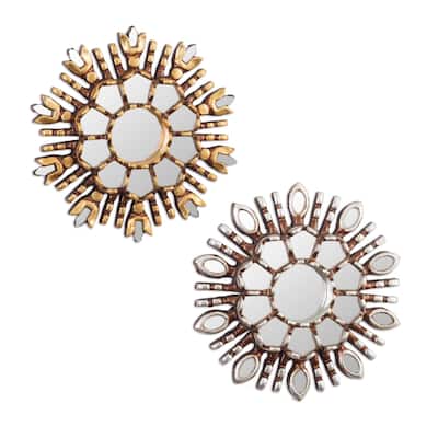 Novica Handmade Spangled Stars Wood And Glass Accent Mirrors