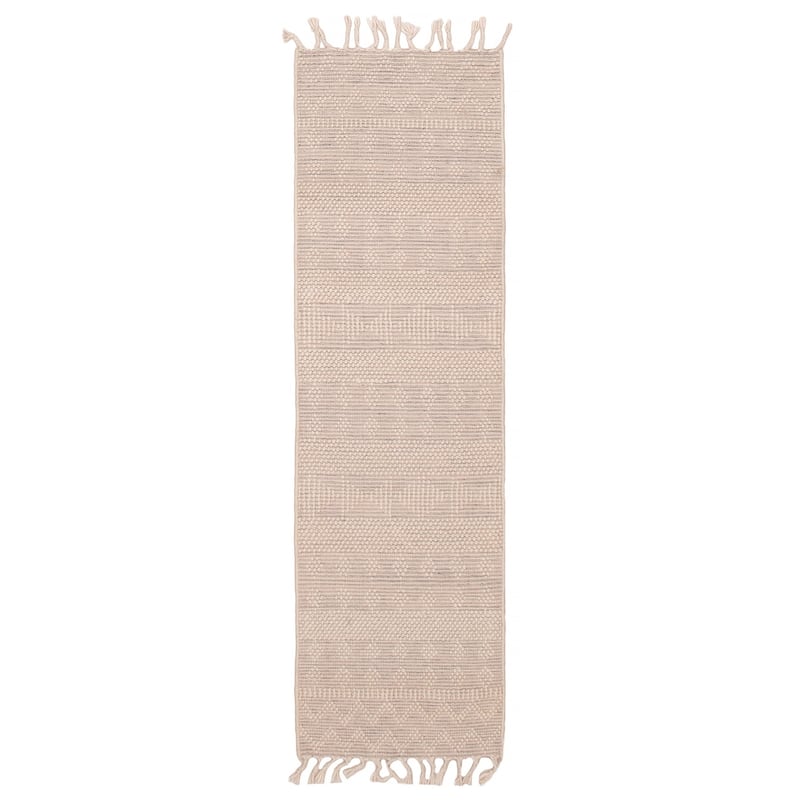 ECARPETGALLERY Braid weave Sienna Cream Wool Rug - 2'5 x 8'2 - Cream - 2'5 x 8'2