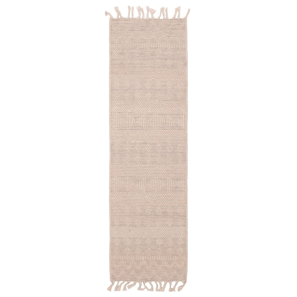 ECARPETGALLERY Braid weave Sienna Cream Wool Rug - 2'5 x 8'2