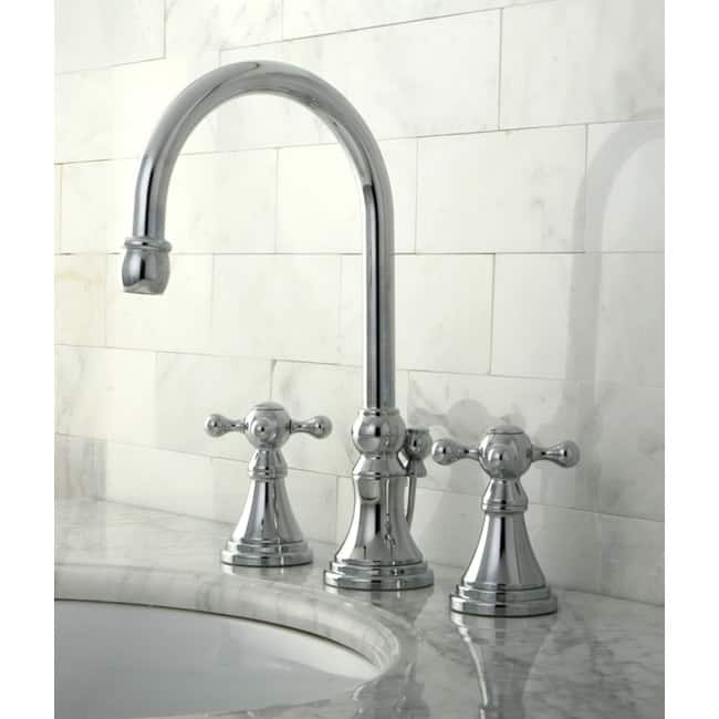Kingston Brass Governor Widespread Bathroom Faucet with Brass Pop-Up