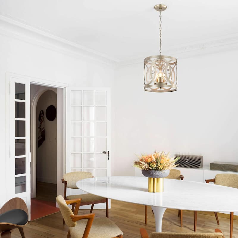 Aurelia 3-light Metal Cage Drum Chandelier