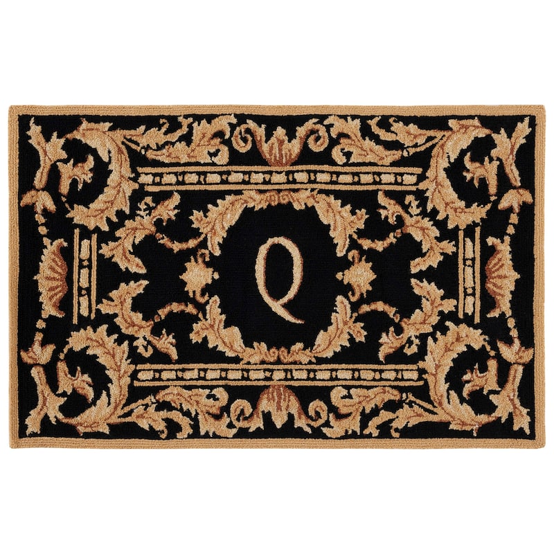 SAFAVIEH Handmade Monogram Kyousuke Casual Rug - 2' 6" x 4' - Black - Q