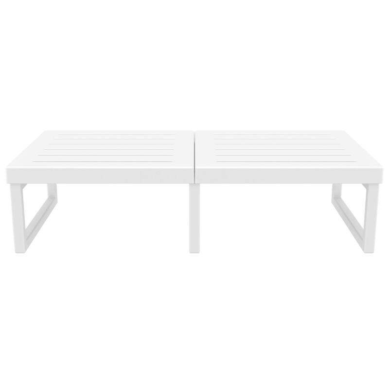 51" White Patio Rectangular Lounge Coffee Table