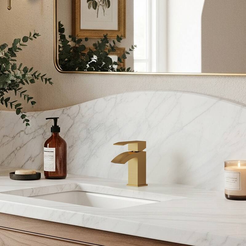 Single Handle Single Hole Waterfall Bathroom Faucet with Pop‑Up Drain