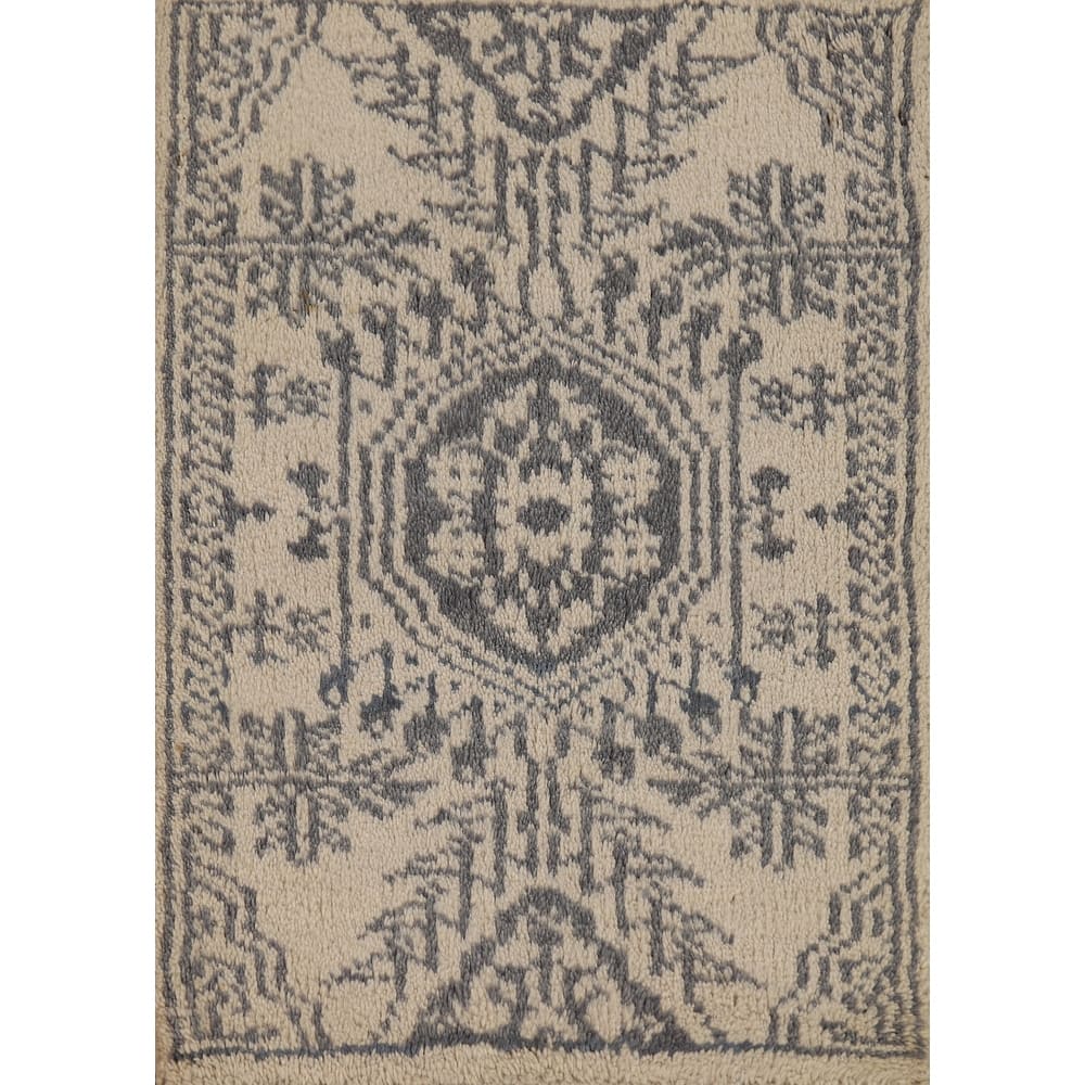 Moroccan Oriental Rug Hand-Knotted Wool Carpet - 2'0"x 3'0"
