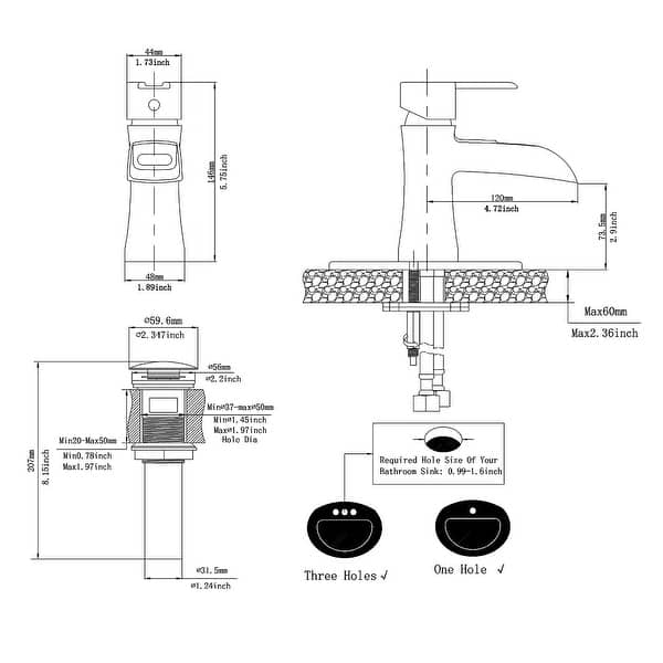 dimension image slide 0 of 2, Vibrantbath Vessel Sink Faucet Waterfall with Pop Up Drain