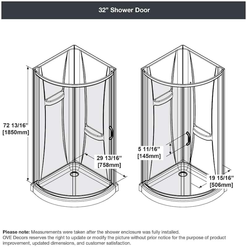 Ove Decors 15SKA-BREF32-AC Breeze 32in. L x 32in. W x 73.25 in. H