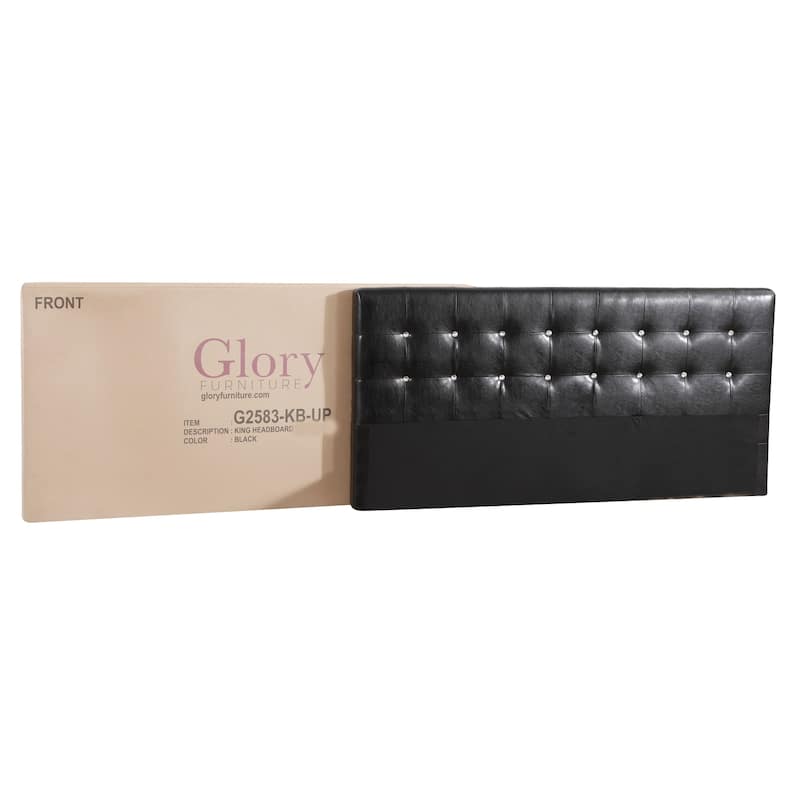 Diamond Jewel Tufted Faux Leather Bed