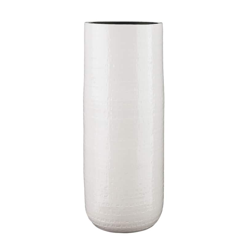 Floyd Vase Round White 11"Dia x 27.5"H -ST